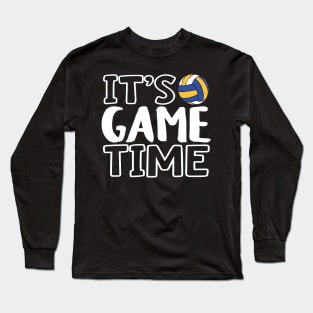 "It's Game Time", Volleyball White Long Sleeve T-Shirt